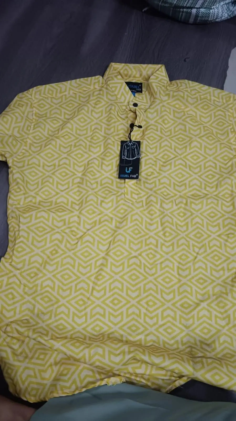 Men's Printed Spread Collar Casual Shirt Yellow dgksgw-eg