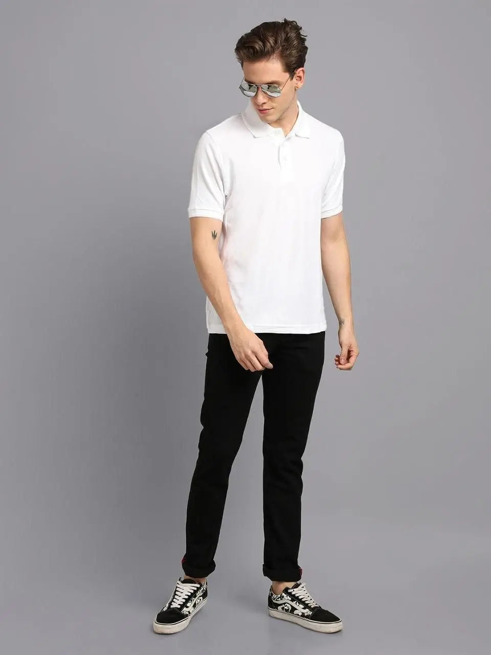 Matte Solid Half Sleeves Men's Polo T-Shirt dgksgw-eg