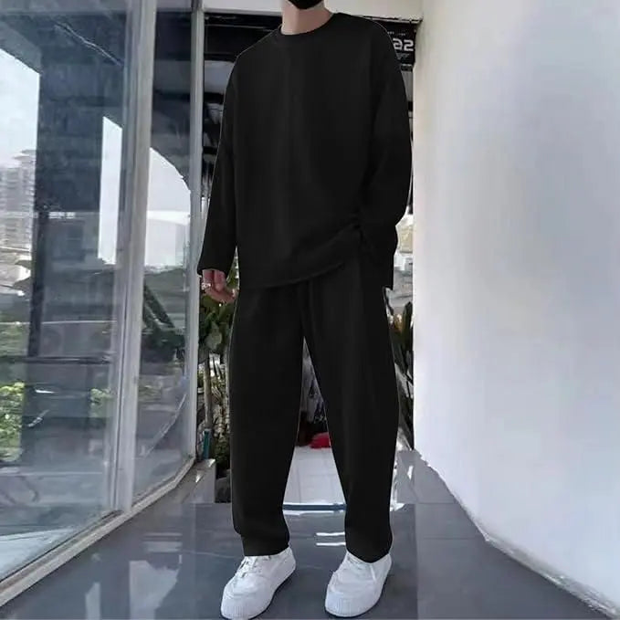 Men's Solid Round Neck Co-ord Set dgksgw-eg