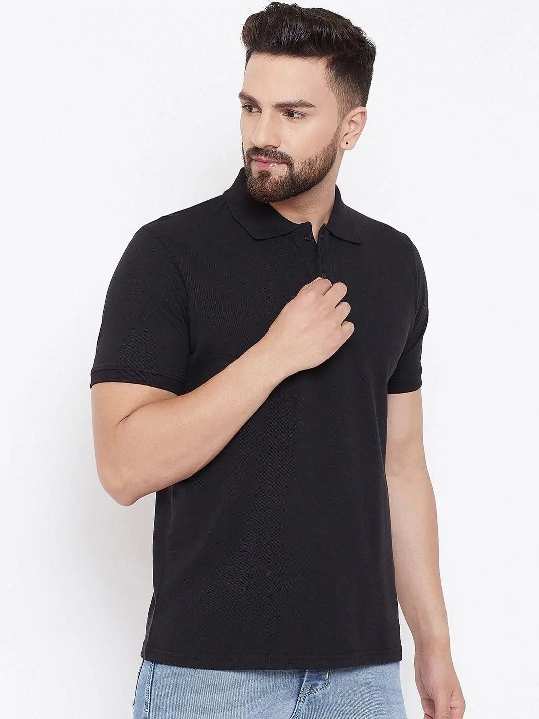 Cotton Blend Solid Half Sleeves Polo T-Shirt dgksgw-eg