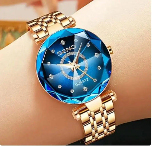 Diamond Shape Multicolour Dial and Rose Gold Strap Watch for Womens and Girls dgksgw-eg