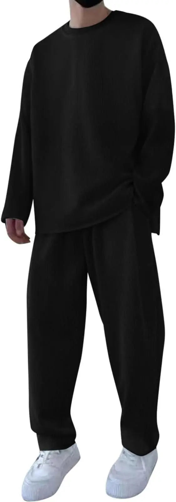 Men's Solid Round Neck Co-ord Set dgksgw-eg