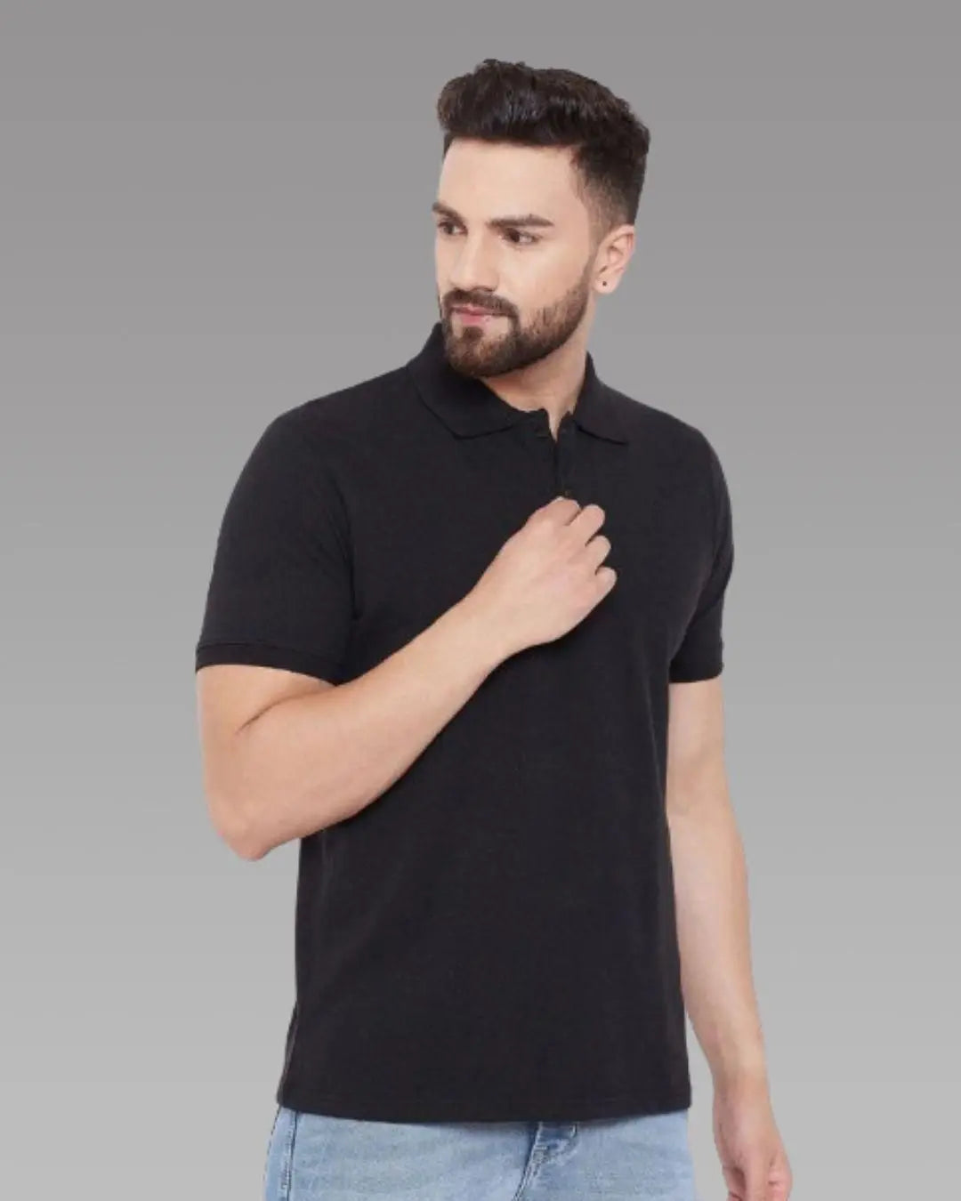 Cotton Blend Solid Half Sleeves Polo T-Shirt dgksgw-eg