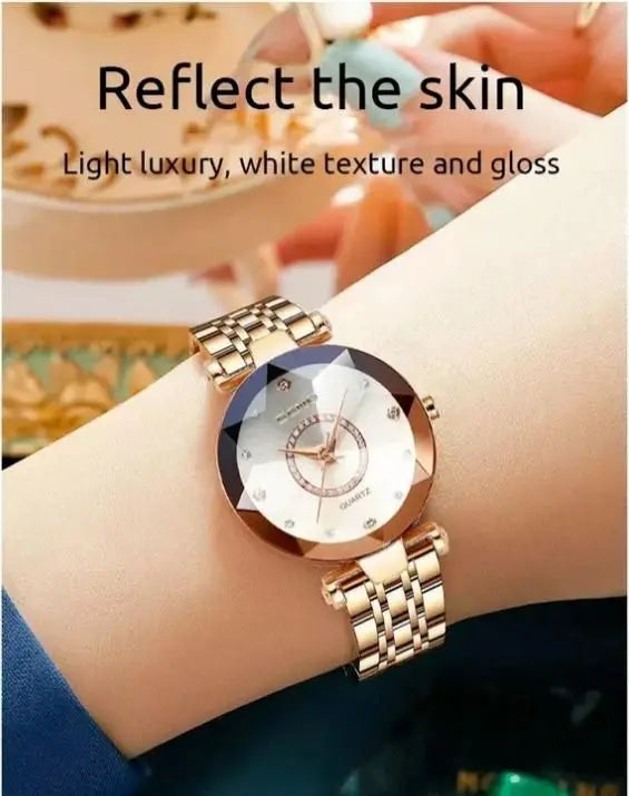 Diamond Shape Multicolour Dial and Rose Gold Strap Watch for Womens and Girls dgksgw-eg