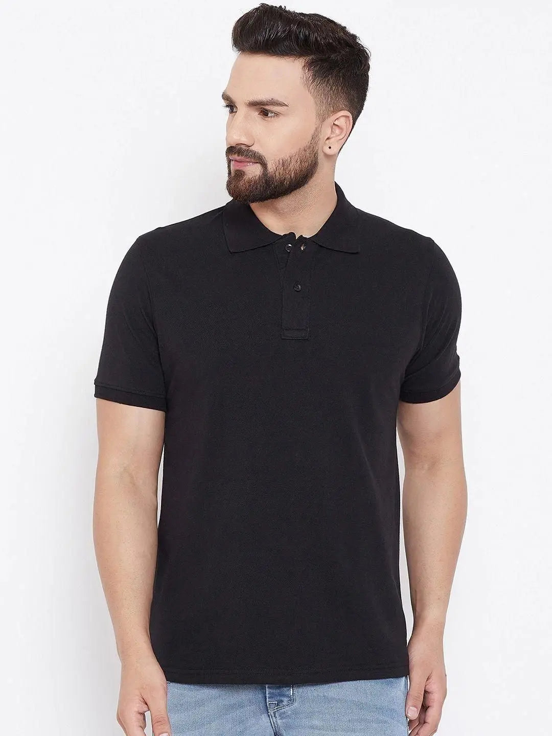 Cotton Blend Solid Half Sleeves Polo T-Shirt dgksgw-eg
