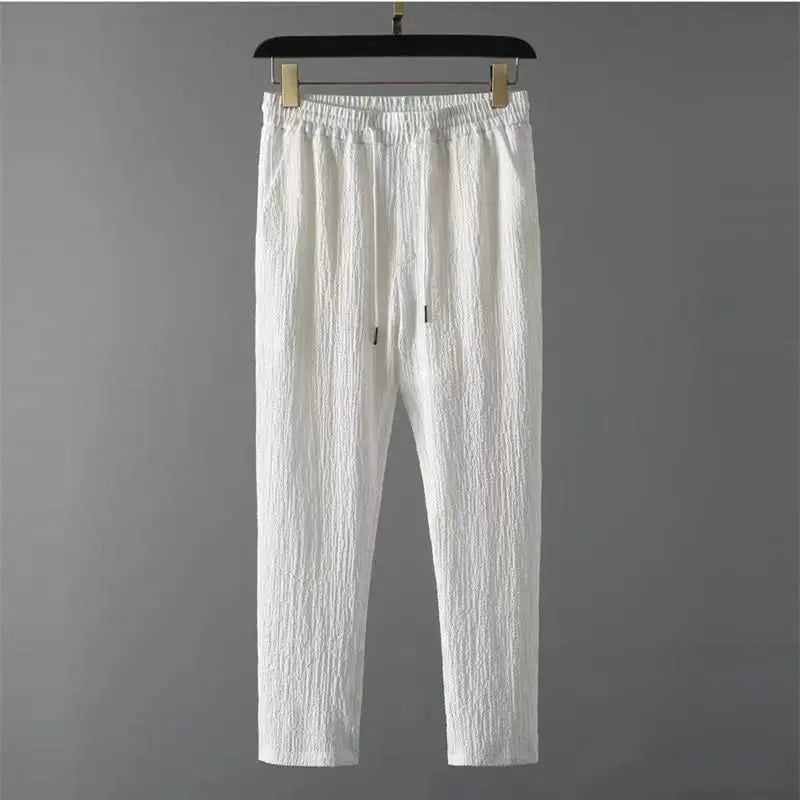 Men's Crinkled Co-Ord Set White dgksgw-eg