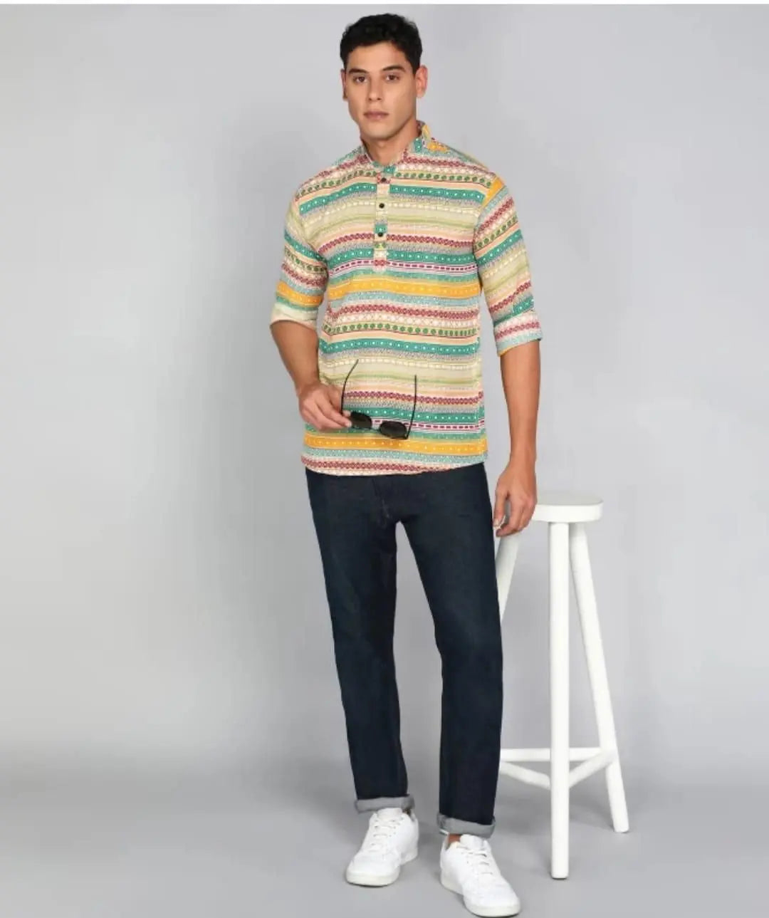 Men's Printed Spread Collar Casual Shirt Multicolor dgksgw-eg