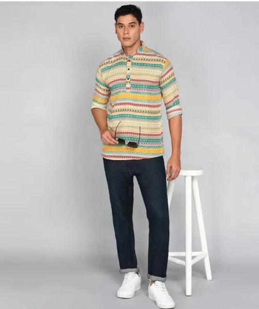Men's Printed Spread Collar Casual Shirt Multicolor dgksgw-eg