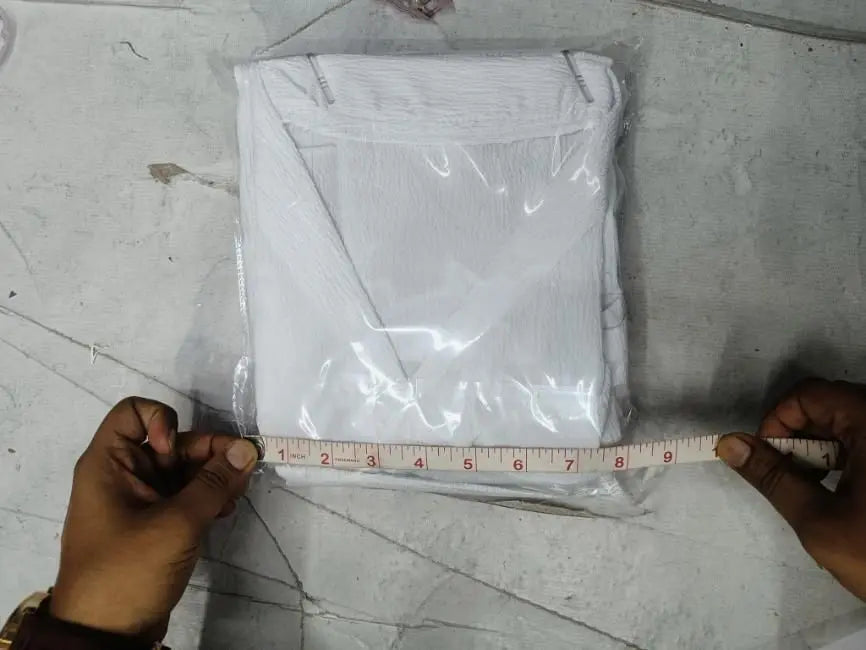 Men's Crinkled Co-Ord Set White dgksgw-eg