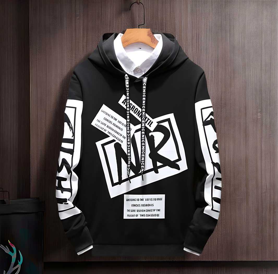 Cotton Blend Printed Full Sleeves Mens Hooded Neck T-Shirt dgksgw-eg