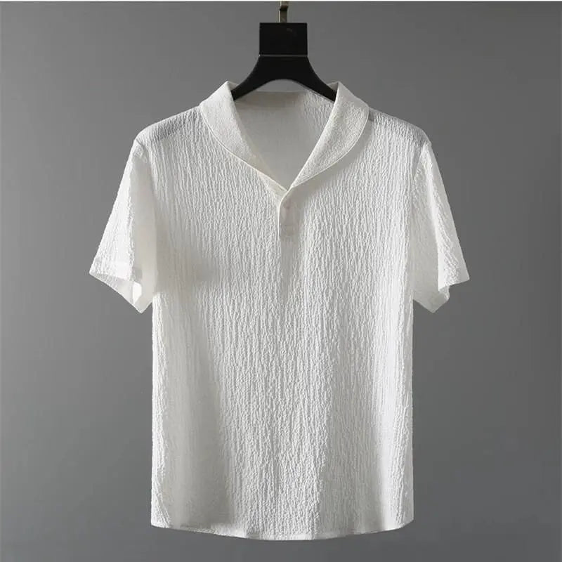 Men's Crinkled Co-Ord Set White dgksgw-eg