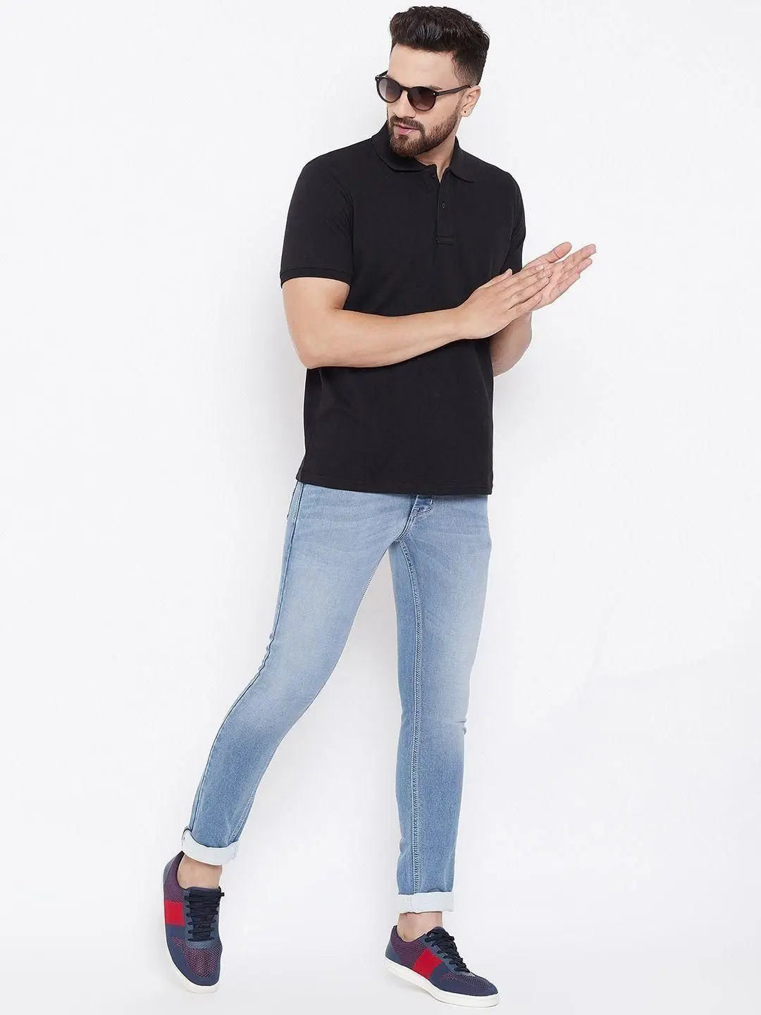 Cotton Blend Solid Half Sleeves Polo T-Shirt dgksgw-eg