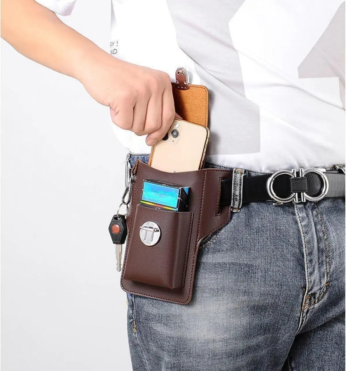 Multipurpose PU Leather Mobile Pouch with Belt Loop dgksgw-eg
