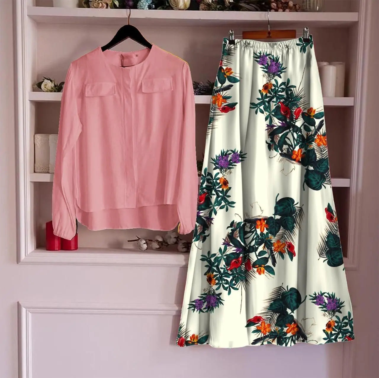 Women Rayon Top with Skirt Sets dgksgw-eg