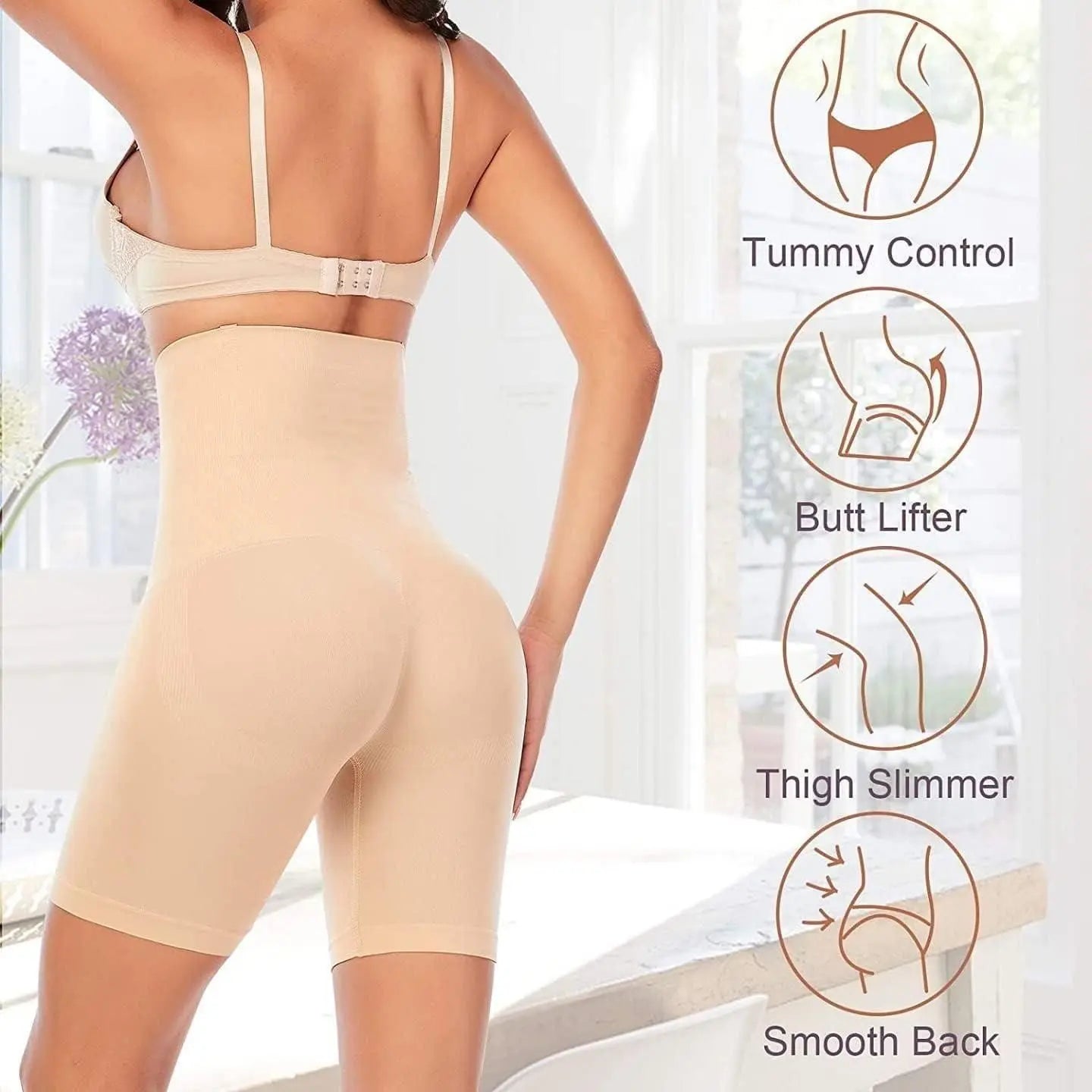 4-in-1 Shaper - Quick Slim Shape Wear Tummy, Back, Thighs, Hips - Black/Efffective Seamless Tummy Tucker dgksgw-eg
