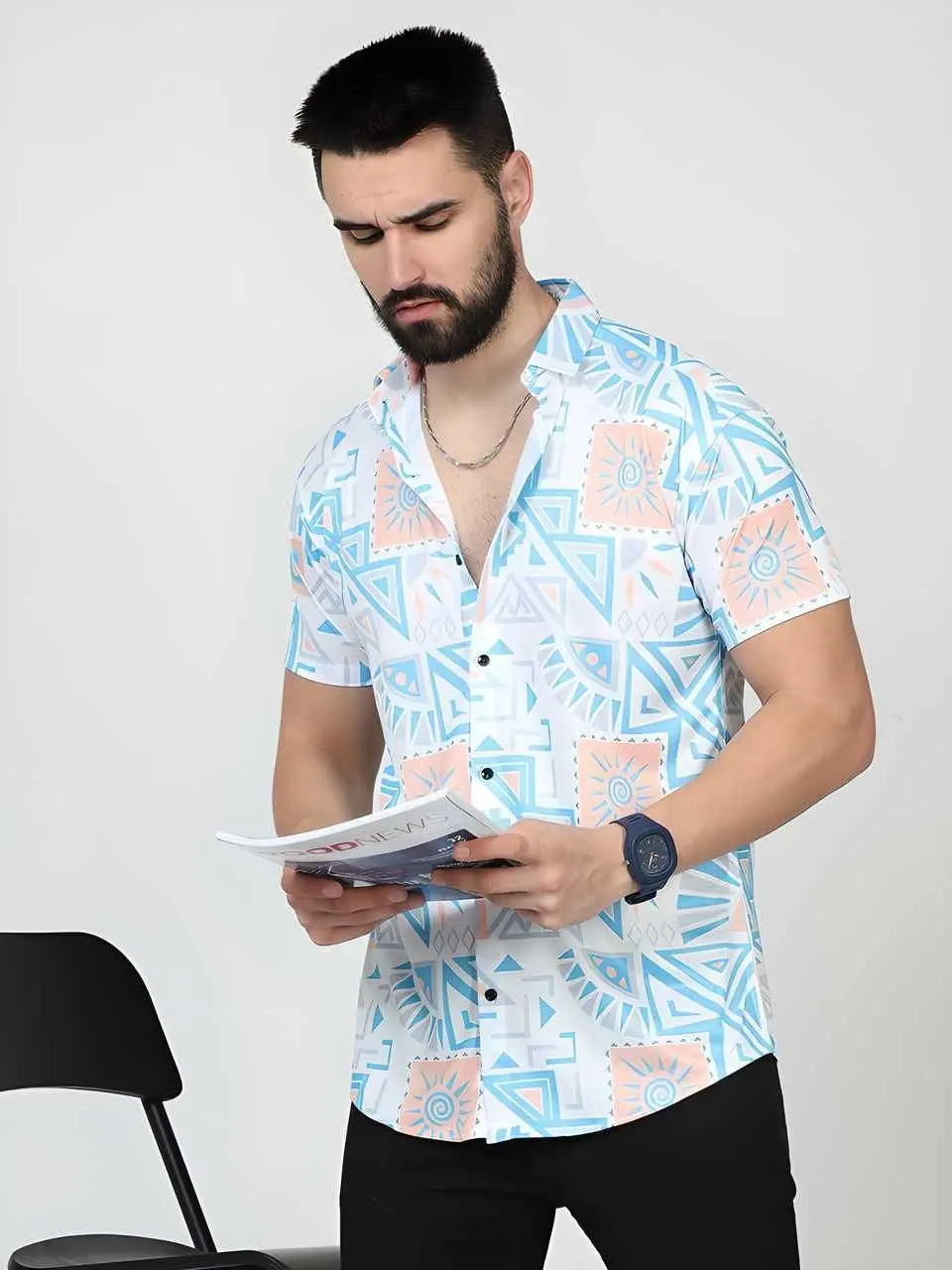 Men's Printed Rayon Half Sleeves Shirt dgksgw-eg