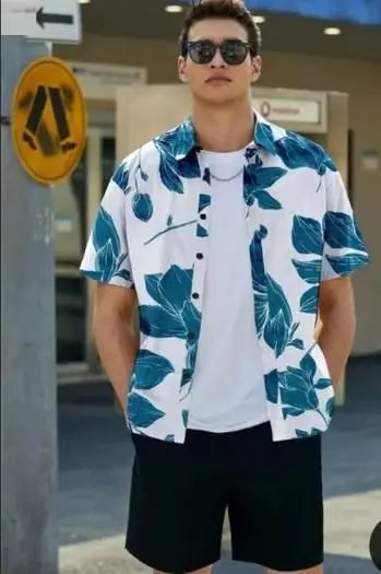 Men's Printed Half Sleeves Regular Collar Casual Shirt dgksgw-eg