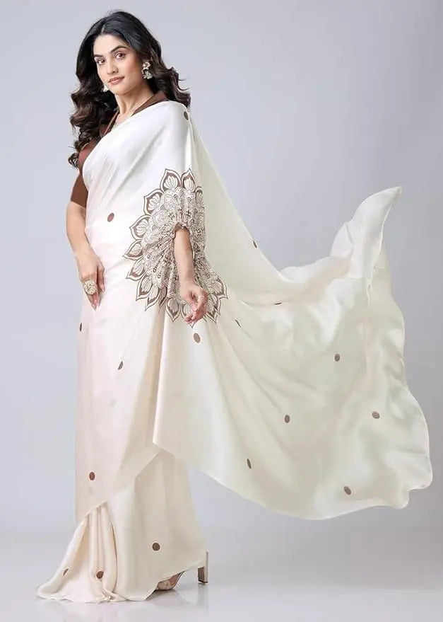 Satin Silk Printed Kaftan Saree With Unstitched Blouse dgksgw-eg