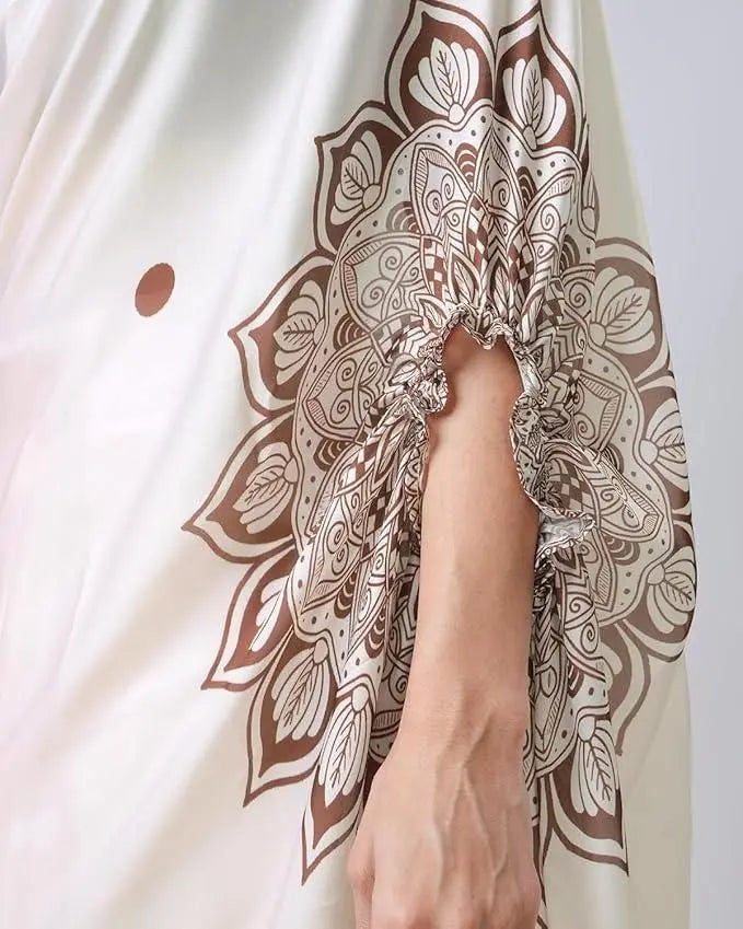 Satin Silk Printed Kaftan Saree With Unstitched Blouse dgksgw-eg