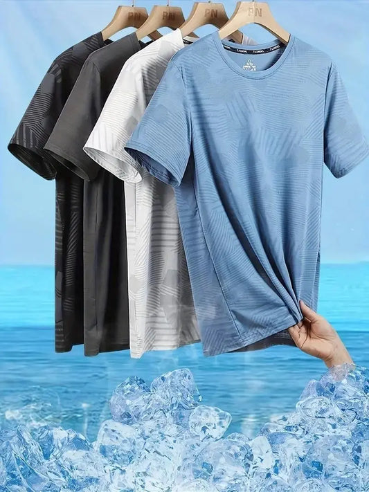 Men's Round Neck Polyester Casual T-shirt (Pack of 4) ( Men's Casual T-shirt Pack ) dgksgw-eg