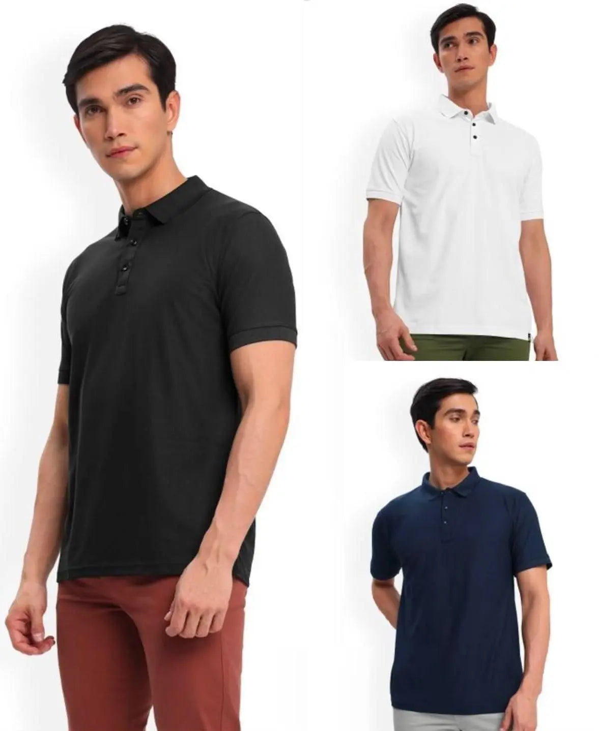Poly Cotton Solid Half Sleeves Mens Polo T-shirt (Pack of 3) dgksgw-eg