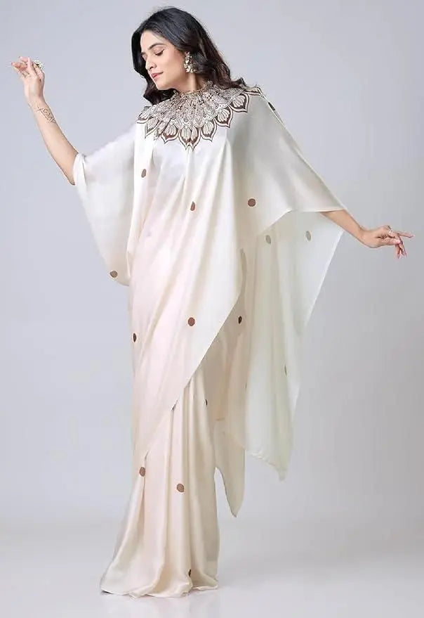 Satin Silk Printed Kaftan Saree With Unstitched Blouse dgksgw-eg