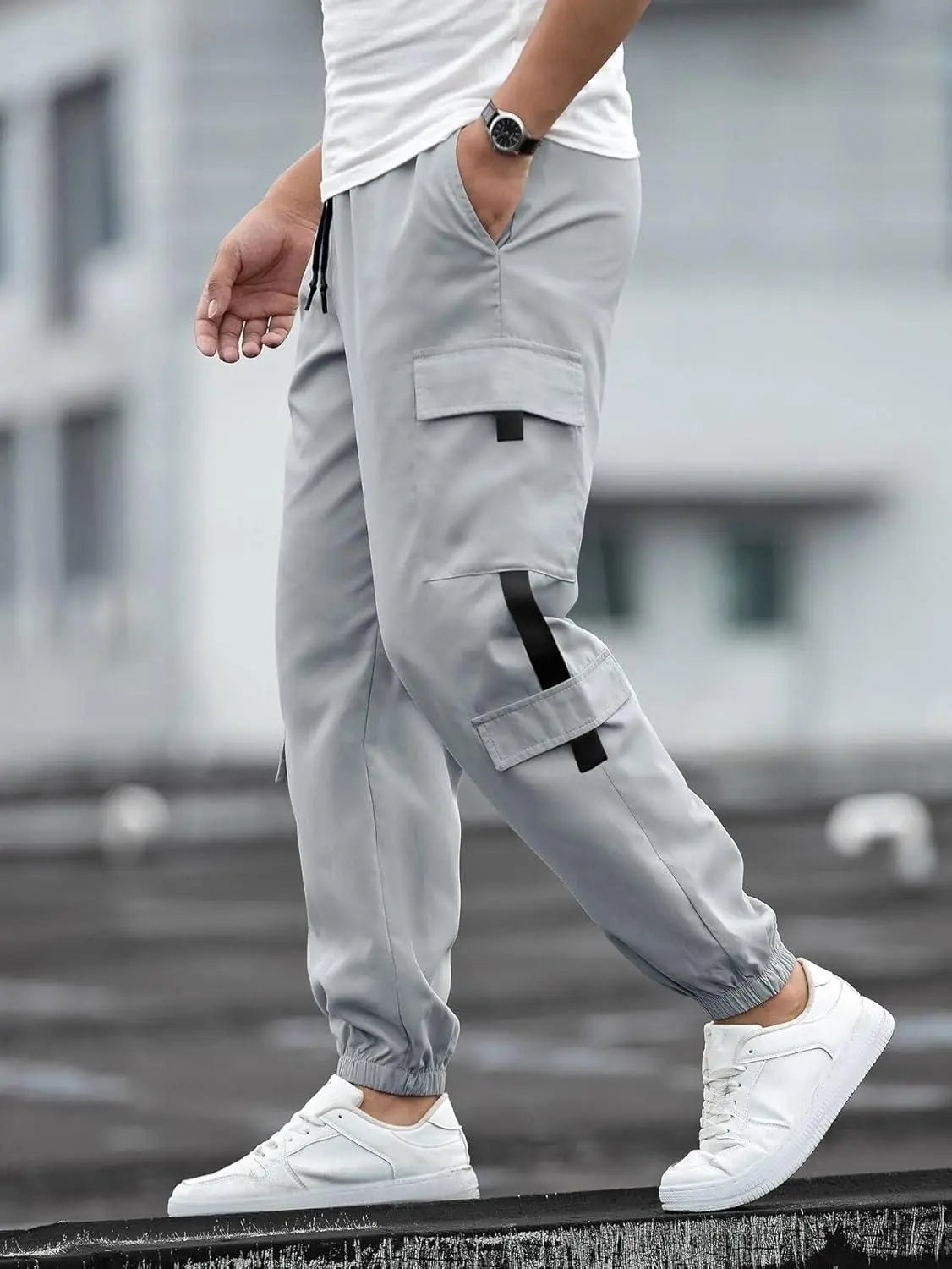 Men's Solid Cargo Pant Grey dgksgw-eg