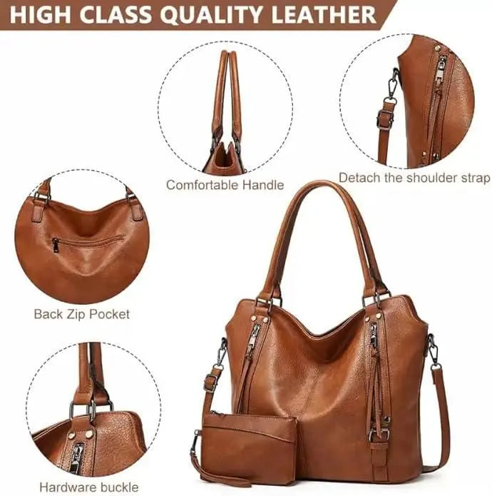 Tote Bags For Women PU Leather Hobo Bags for Women Purse Stylish 2 in 1 Handbags with Shoulder Strap Ladies Office Bag dgksgw-eg