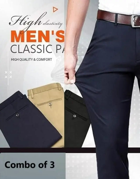 High Elasticity Men's Classic Pants (Pack of 3) dgksgw-eg