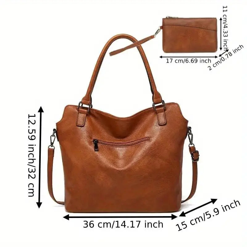 Tote Bags For Women PU Leather Hobo Bags for Women Purse Stylish 2 in 1 Handbags with Shoulder Strap Ladies Office Bag dgksgw-eg