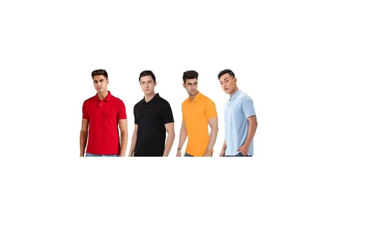 Matty Solid  Half Sleeves Polo Neck Mens T-Shirt - Pack of 4 dgksgw-eg