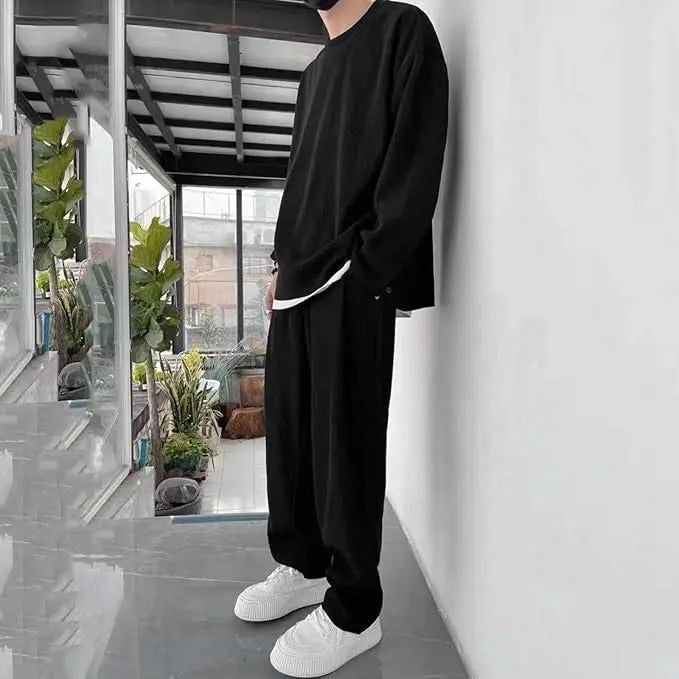 Men's Solid Round Neck Co-ord Set dgksgw-eg