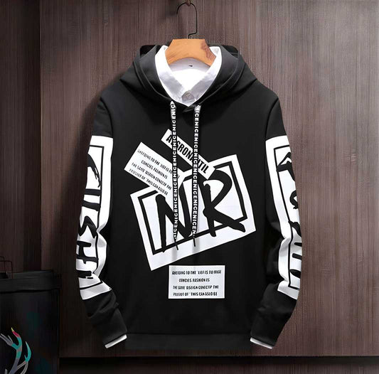 Cotton Blend Printed Full Sleeves Mens Hooded Neck T-Shirt dgksgw-eg