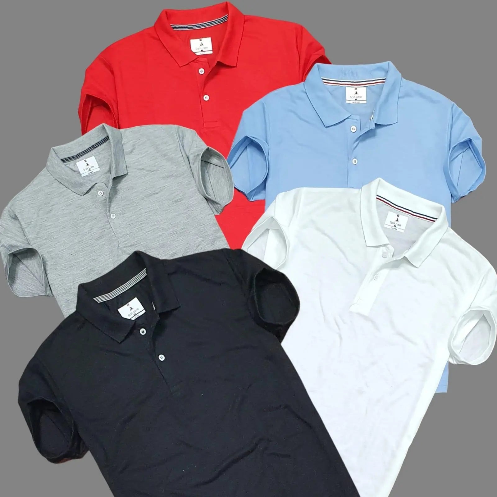 Plane Matty Solid Half Sleeves Mens Polo neck T-Shirt Pack Of 5 dgksgw-eg